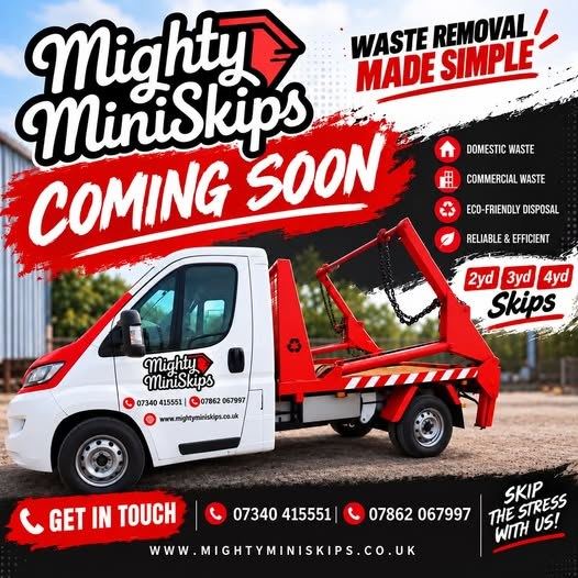 🔴⚪️Mighty Mini Skips COMING SOON to Harwich, will also cover all surrounding are